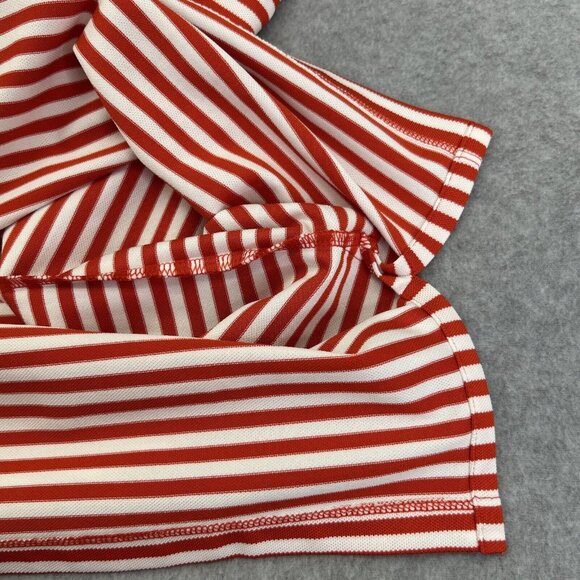 Men's RLX Ralph Lauren Polo Shirt Medium Maritime Orange White Striped Prep Golf - Picture 9 of 12